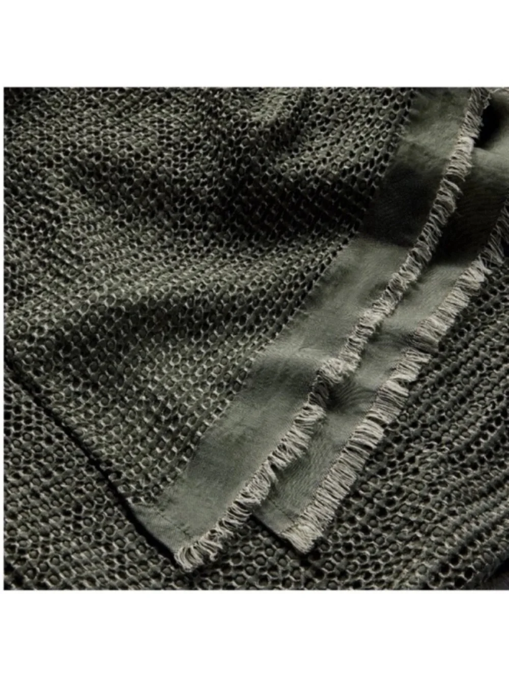 NWT King Textured Waffle Coverlet Olive Green - Casaluna
